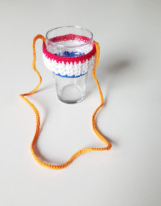 koningsdag glashouder haakpatroon, haken, feestje, glasdrager, glashanger, bierglas, wijnglas, limonadeglas