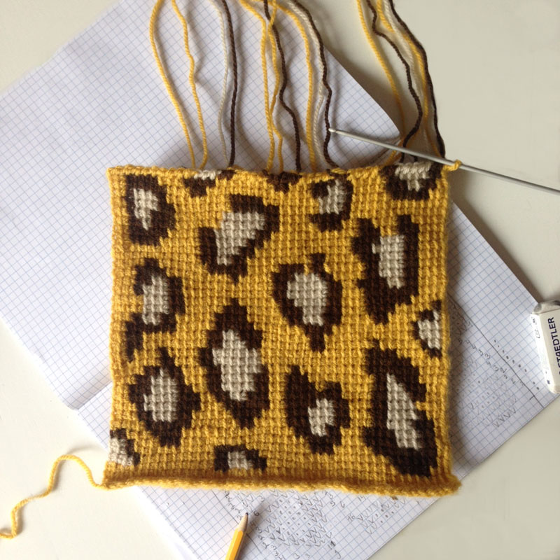 Tiny Projects no.1 Panter dessin haken crochet tunisch