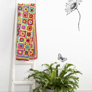 babydeken, Granny Squares, dekentje, haken, haakpatroon, Granny Square, gehaakt, kleurig, katoen