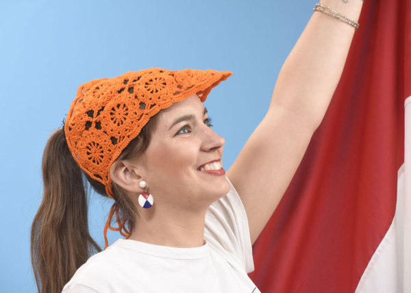 koningsdag, cap, haarnetje, zonneklep, haakpatroon, diy, feestmuts, katoen