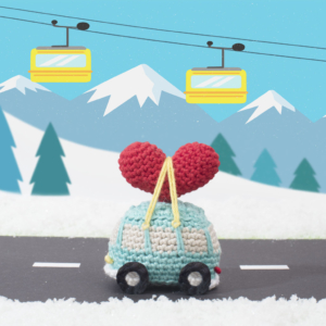 Crochet pattern VW van+heart