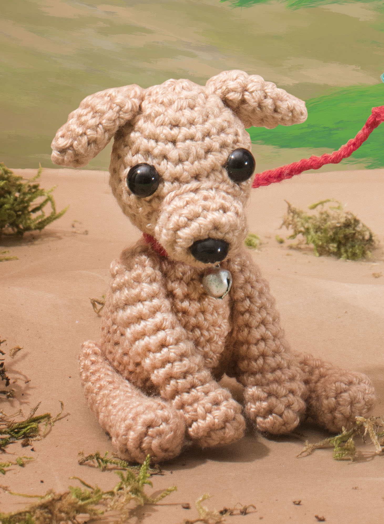 haakpatroon zittend hondje, haken, hondje, halsbandje, amigurumi,