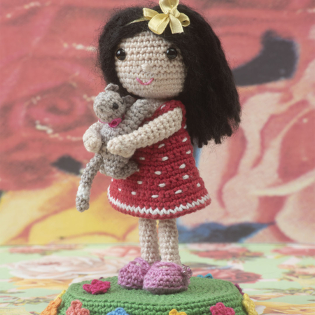 doll&cat, crochet pattern, cotton,