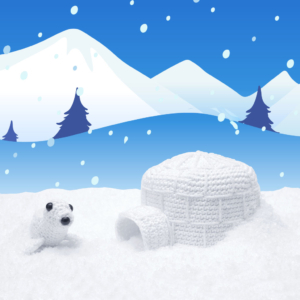 iglo, zeehond, haken, haakpatroon, winter, crochetpattern, seal